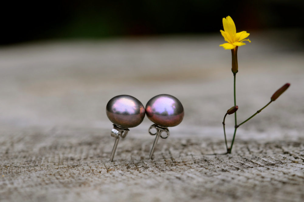 8-9mm lilac pearl studs, lavender pearl earring studs
