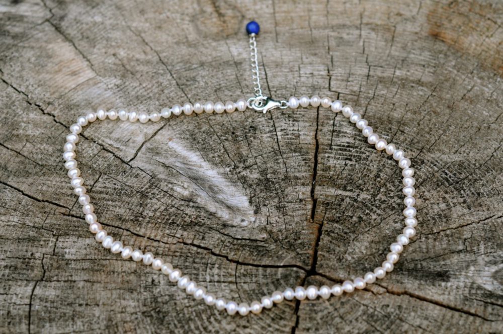 chic small white pearl choker necklace, 4-5mm white pearl necklace