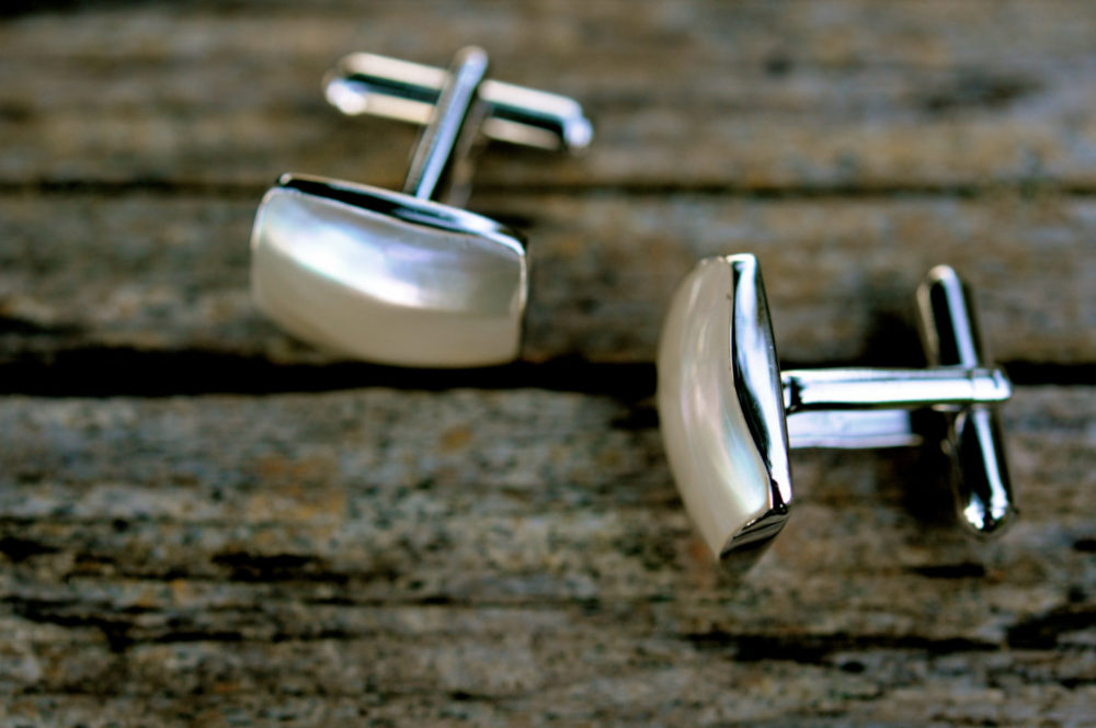 fine cufflinks, mother of the pearl, sterling silver, handcrafted