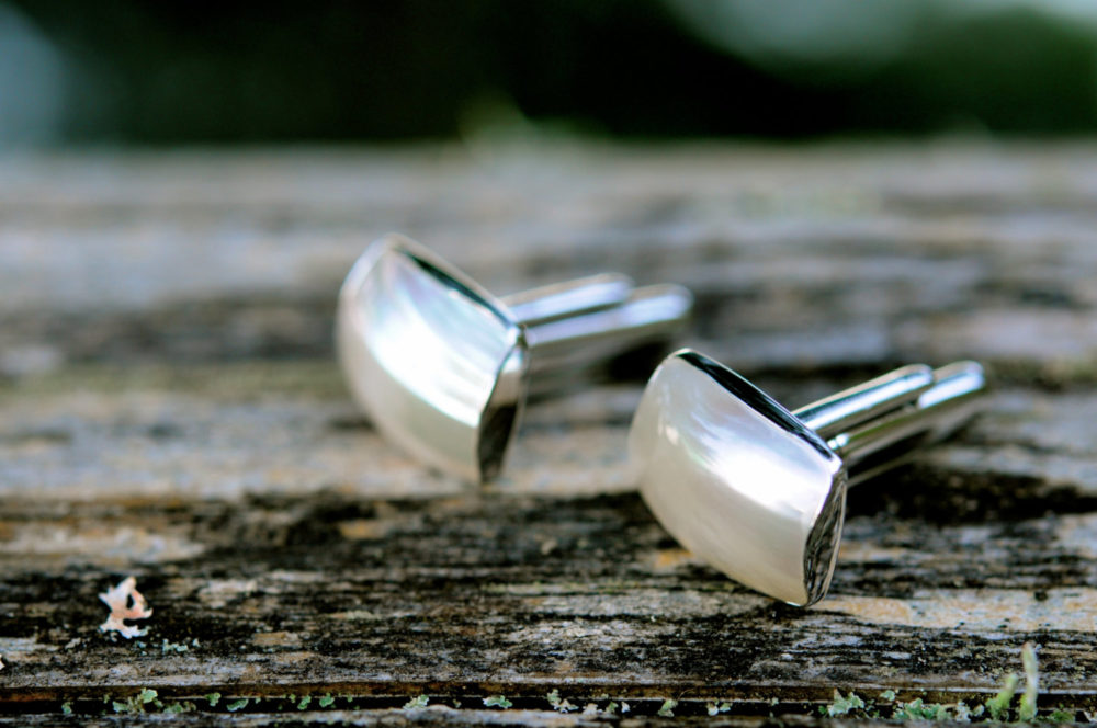 fine cufflinks, mother of the pearl, sterling silver, handcrafted