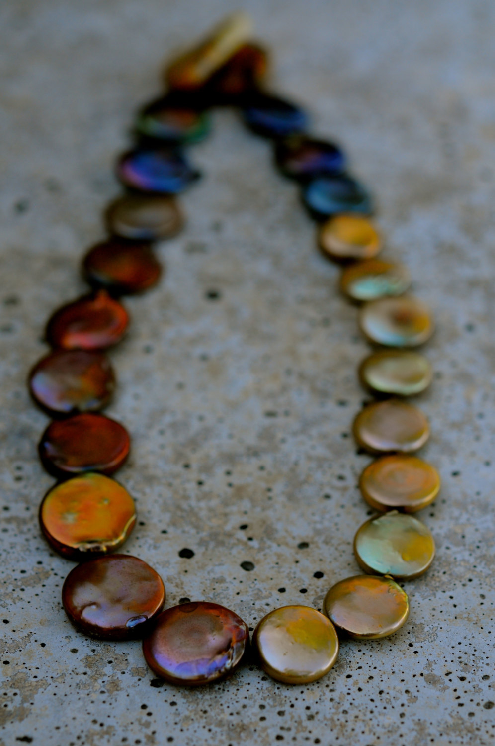freshwater pearl necklace, multi colour/size coin pearl choker necklace, large hand carved jade clasp