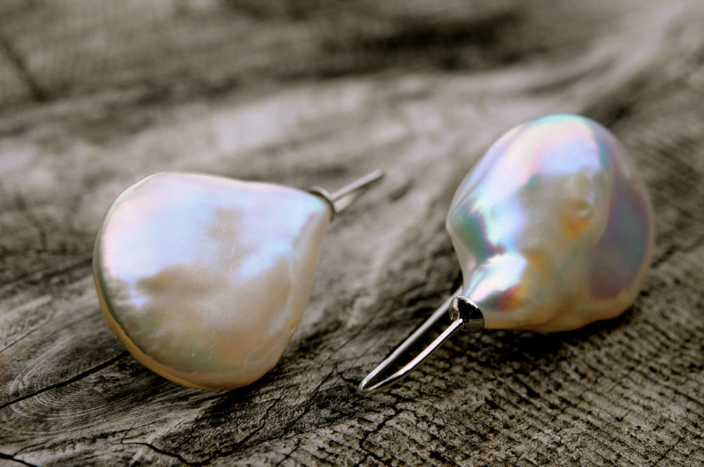 handsome large white baroque coin pearl drop/dangle earrings, simply stunning large pearl earrings, statement pearl earrings,