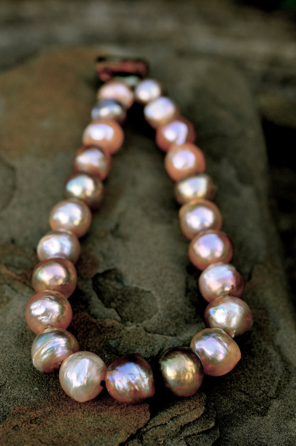stunning baroque pearl choker, multi-colored strong light baroque pearls, rare bright baroque pearls, seriously stylish tight choker!