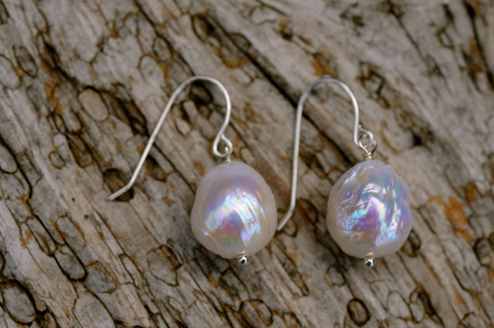 white kasumi pearl pendant/earrings set, single pearl necklace/earrings set, wedding pearl set, everyday pearl set