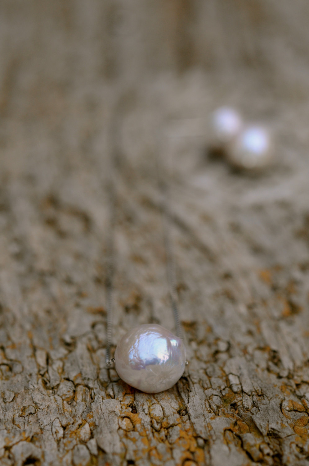 white kasumi pearl pendant/earrings set, single pearl necklace/earrings set, wedding pearl set, everyday pearl set