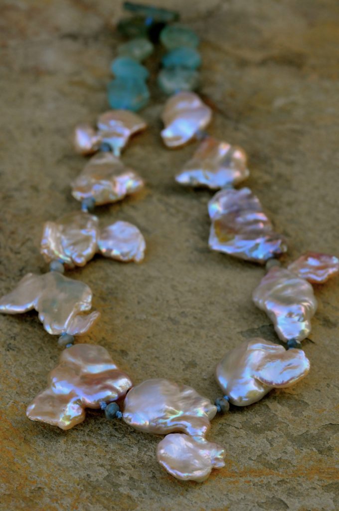 8mm Shell Pearl Necklace - Aquamarine – Forge & Foundry